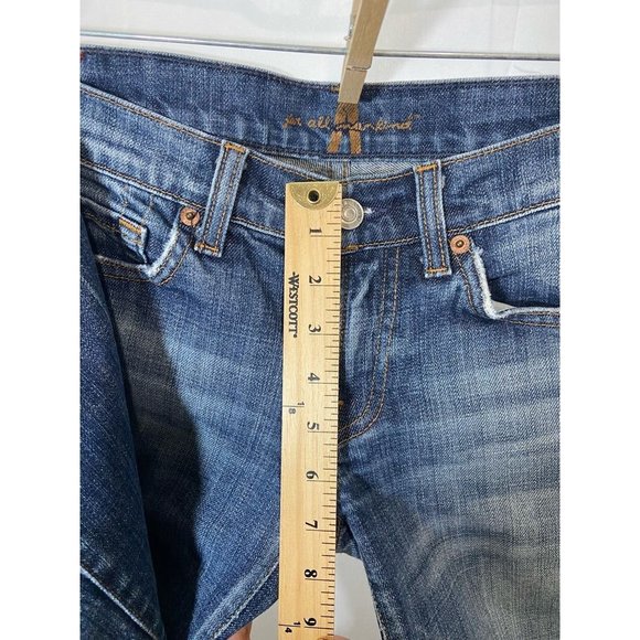 7 For All Mankind Women 29 Blue Denim Boot Cut Pockets Medium Wash 29x32. - Picture 4 of 7